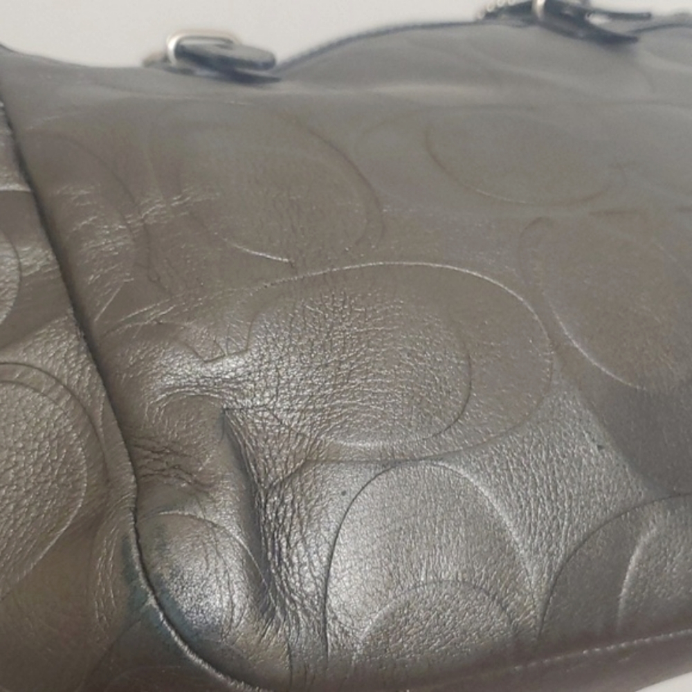 Coach Gun Metal Leather Purse - Picture 6 of 9